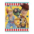 Yellow Toy Story napkin with Woody Buzz and Bo Peep for birthday from Parte Haus party supply store in Bethesda Maryland