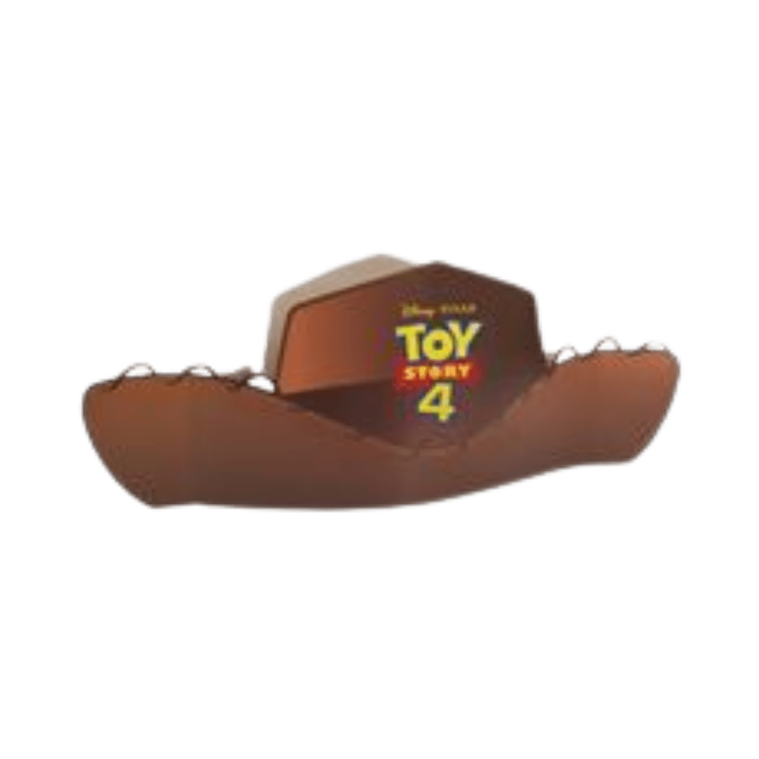 brown Toy Story 4 cowboy hat with logo kids birthday theme from Parte Haus party supply store in Bethesda Maryland