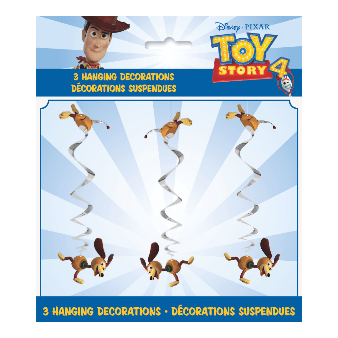 brown Toy Story Slinky Dog hanging decorations for kids birthday from Parte Haus party supply store in Bethesda MD