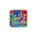 Colorful PJ Masks dessert plate with cartoon heroes birthday theme from Parte Haus party supply store in Bethesda MD