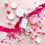 Pink and white artisan confetti cookies and candy birthday decor from Parte Haus party supply store in Bethesda MD