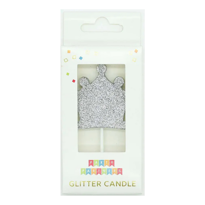 Silver Glitter Number 0-9 Candle Set