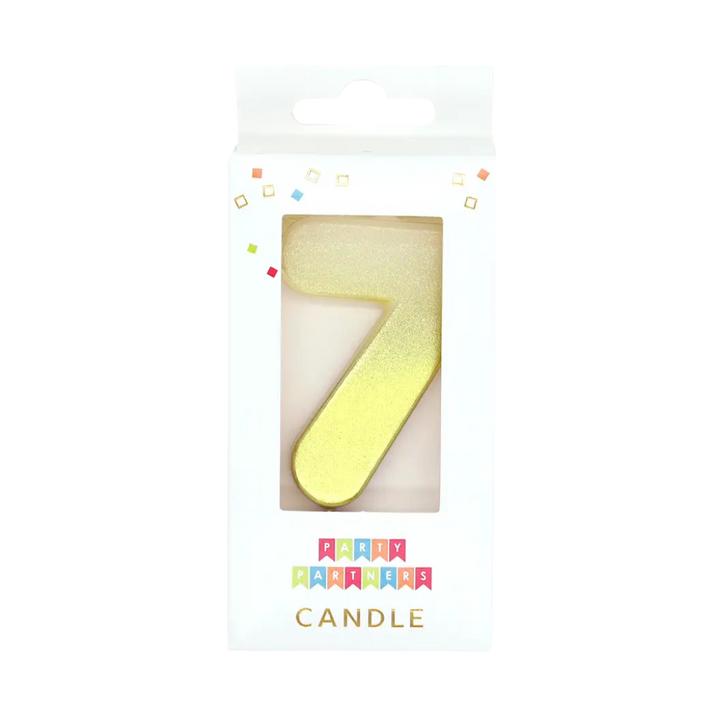 Gold Ombre 0-9 Number Metallic Candle