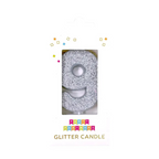 Silver Glitter 0-9 Number Candle Set