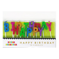 Rainbow glitter happy birthday letter candles for birthday from Parte Haus party supply store in Bethesda Maryland