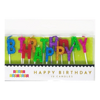 Rainbow glitter happy birthday letter candles for birthday from Parte Haus party supply store in Bethesda Maryland