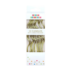 Gold swirl birthday candles in a clear box celebration from Parte Haus party supply store in Bethesda Maryland