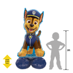 Blue and brown Chase balloon with police pup theme for kids birthday from Parte Haus party supply store in Bethesda MD