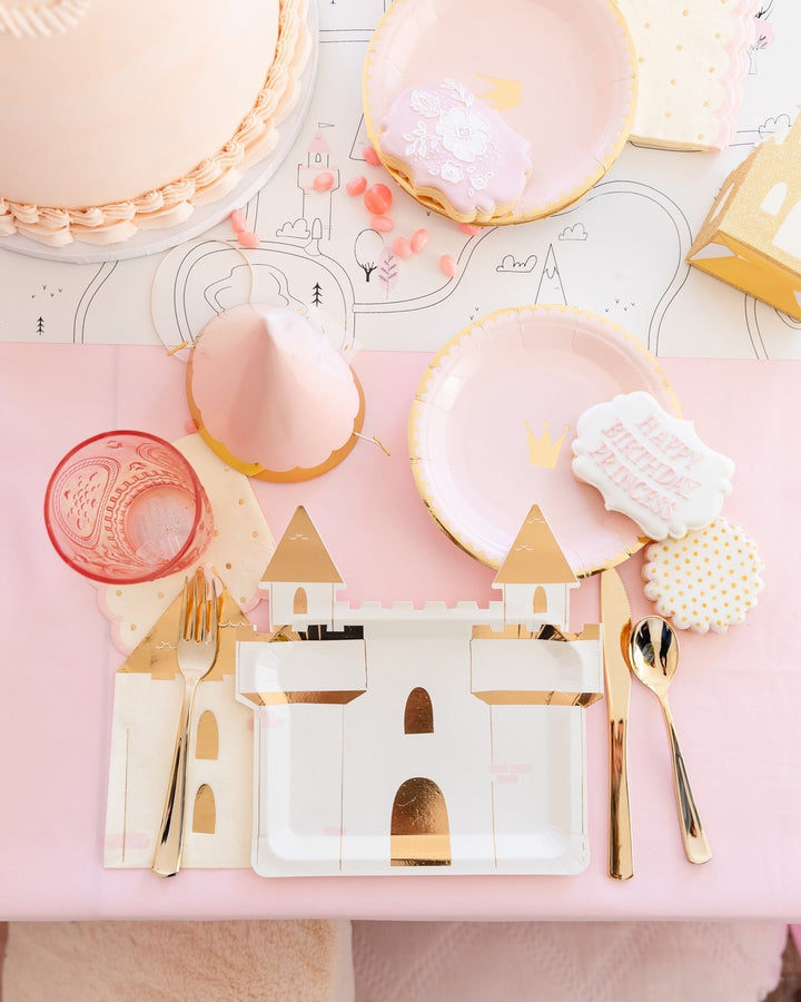 Gold Princess Castle Shaped Guest Napkin