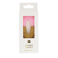 Pink & Gold Glitter 0-9 Number Candles
