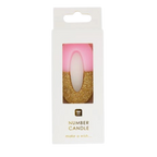 Pink & Gold Glitter 0-9 Number Candles