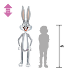 Gray Bugs Bunny airwalker balloon tall cartoon-shaped birthday decoration from Parte Haus party supply store in Bethesda MD