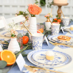 Blue Floral French Paper Cups