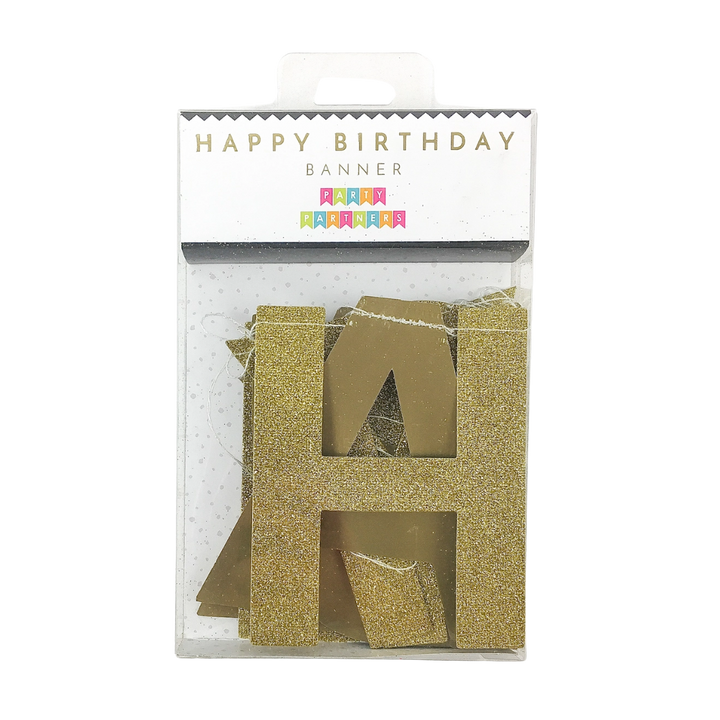 Gold "Happy Birthday" Banner