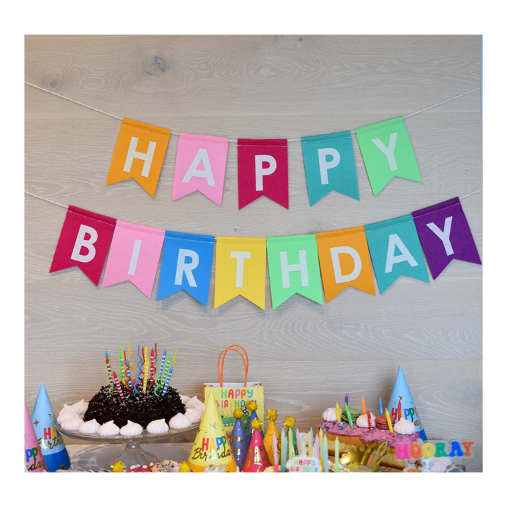 Colorful "Happy Birthday" Felt Banner