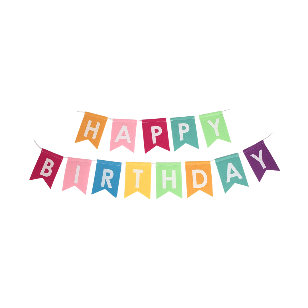 Colorful "Happy Birthday" Felt Banner