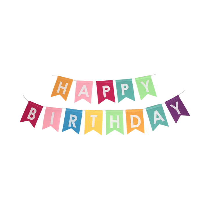 Colorful "Happy Birthday" Felt Banner