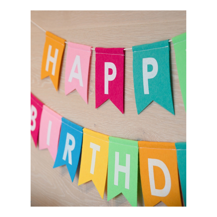 Colorful "Happy Birthday" Felt Banner