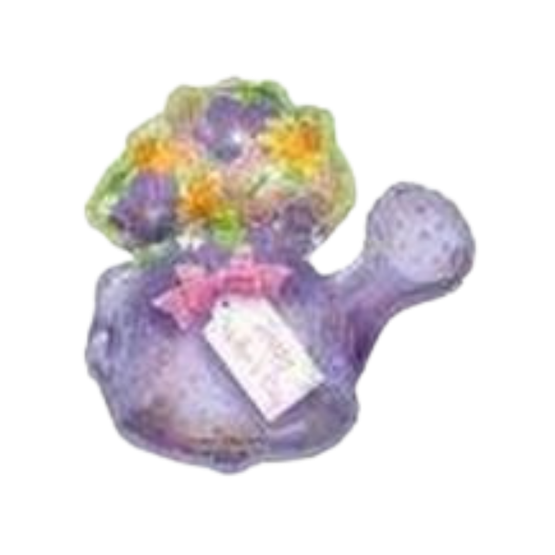 Purple watering can balloon with flowers floral theme from Parte Haus party supply store in Bethesda MD