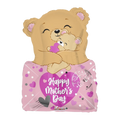 Pink Mother's Day bear balloon with hugging bears and hearts from Parte Haus party supply store in Bethesda MD