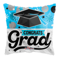 Blue and white graduation balloon with cap and stars for graduation from Parte Haus party supply store in Bethesda MD