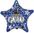 Green "Congrats Grad" Star Foil Balloon, 18in