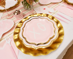 Fancy Blush Pink and White Cutlery - 24 pcs