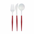White and Red Assorted Cutlery Set - 24 pcs