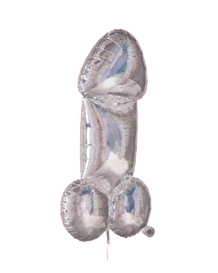 Silver Penis Balloon Bridal Shower, 40in