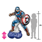 Red white and blue Captain America balloon superhero birthday theme from Parte Haus party supply store in Bethesda MD
