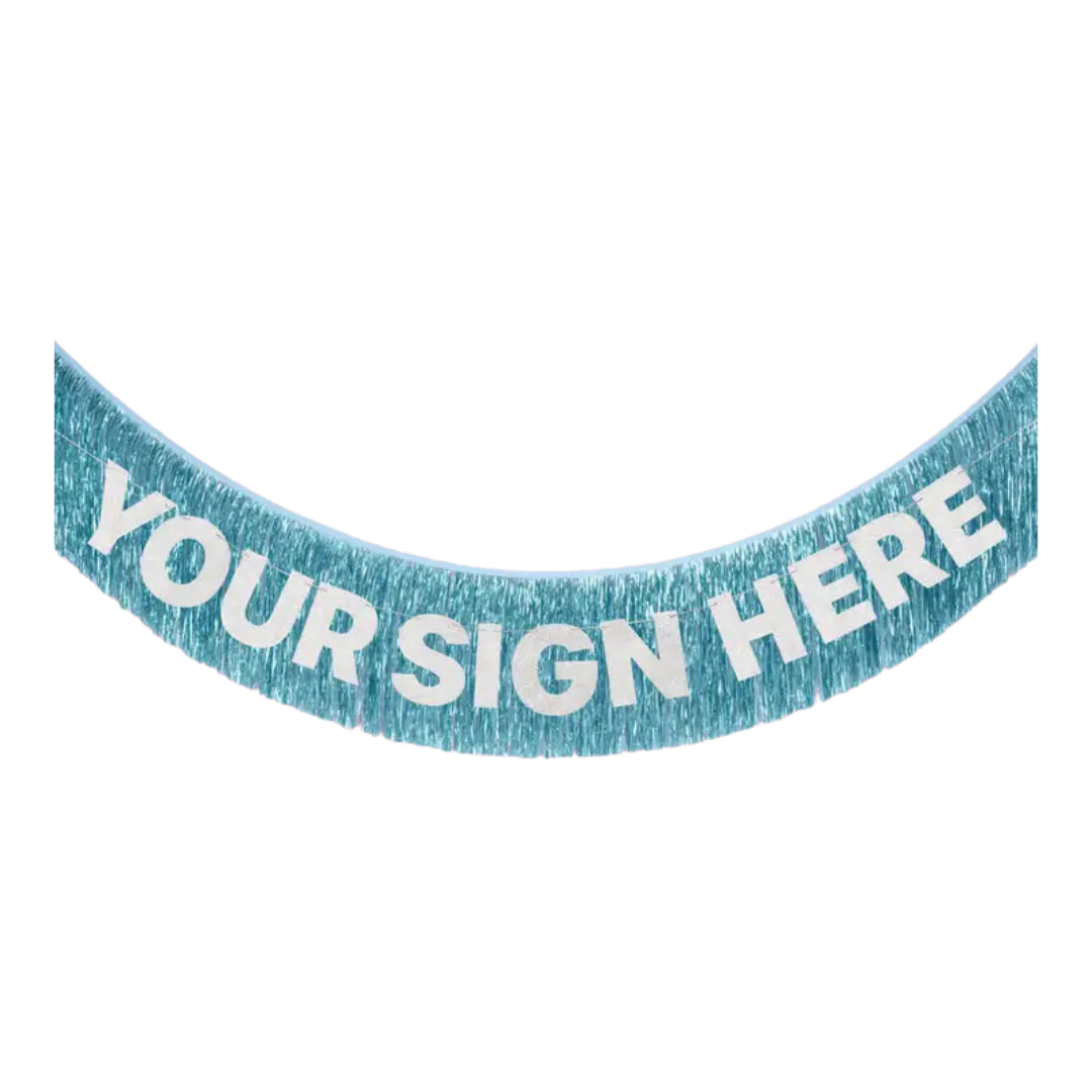 Blue Fringe Foil Banner