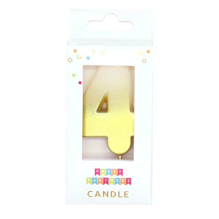 Gold Ombre 0-9 Number Metallic Candle
