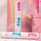 Pink and blue gender reveal confetti poppers for gender reveal from Parte Haus party supply store in Bethesda Maryland