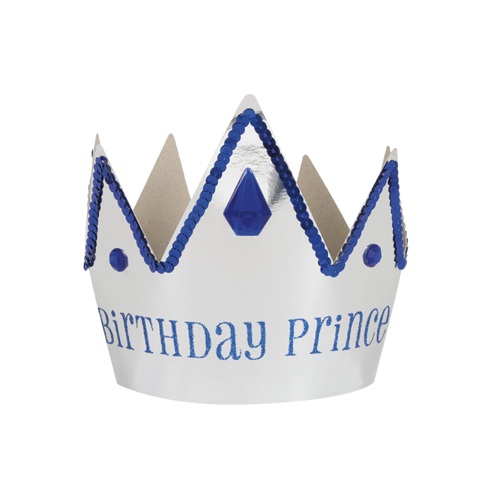 "Birthday Prince" White & Blue Crown