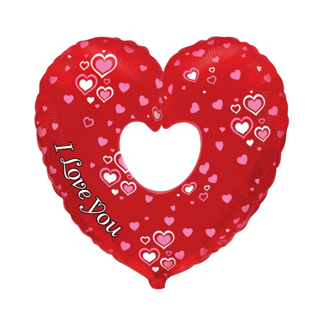 Red Pink Hearts Valentine’s Day Heart Foil Balloon, 24in