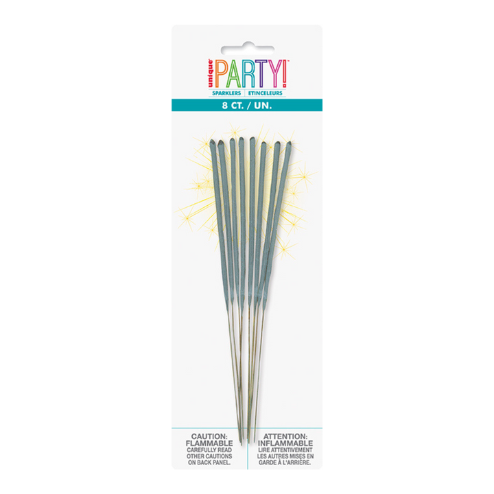 Silver Party Sparklers Candles - 8 pk