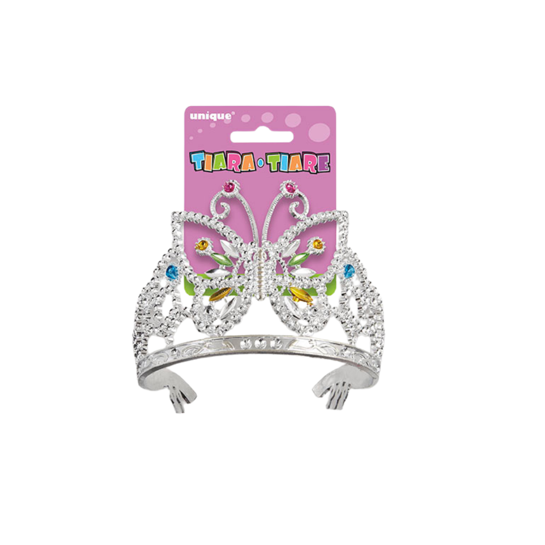 Silver Butterfly Glam Tiara