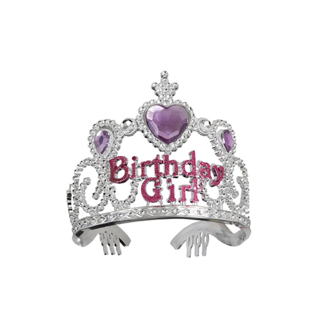 Silver & Pink Birthday Girl Tiara