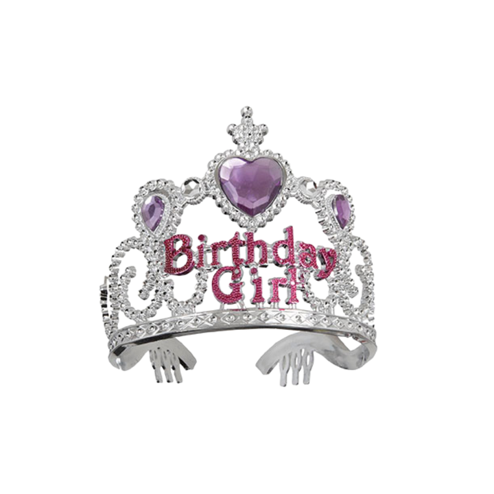 Silver & Pink Birthday Girl Tiara