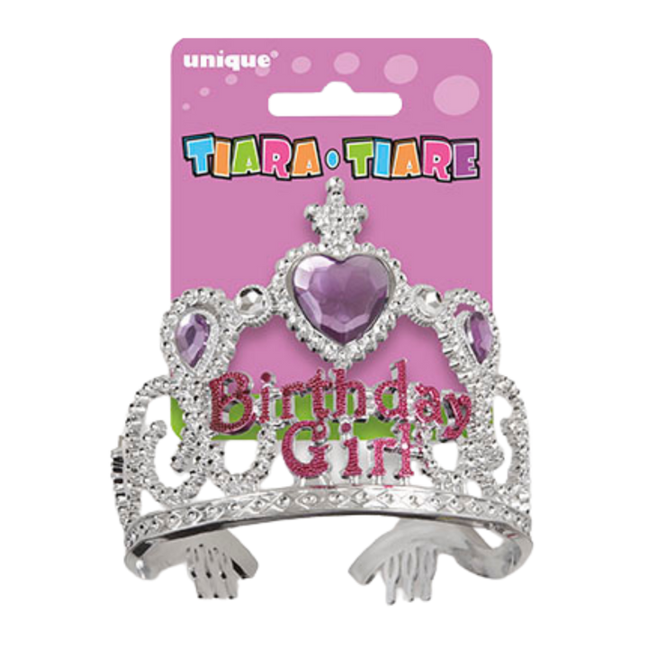 Silver & Pink Birthday Girl Tiara