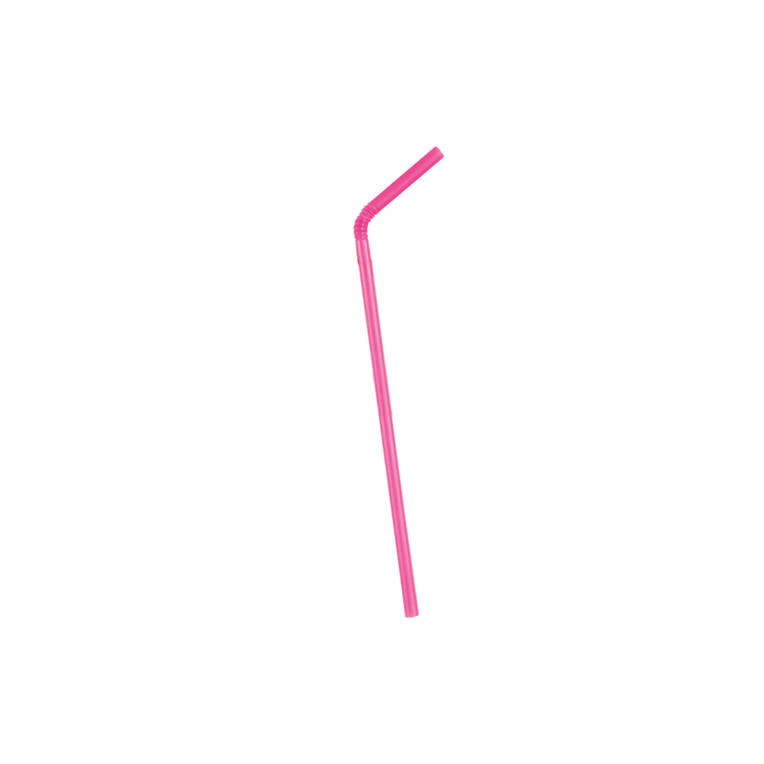 Hot Pink Designer Flex Plastic Straws - 50 pk