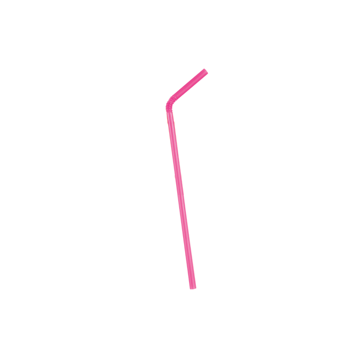 Hot Pink Designer Flex Plastic Straws - 50 pk