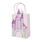 Pink princess castle gift bag with handles for birthday from Parte Haus party supply store in Bethesda MD