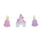 Pink and purple princess castle banner for birthday from Parte Haus party supply store in Bethesda MD