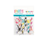 Multicolor blowout noisemakers striped design for birthday celebration from Parte Haus party supply store in Bethesda Maryland