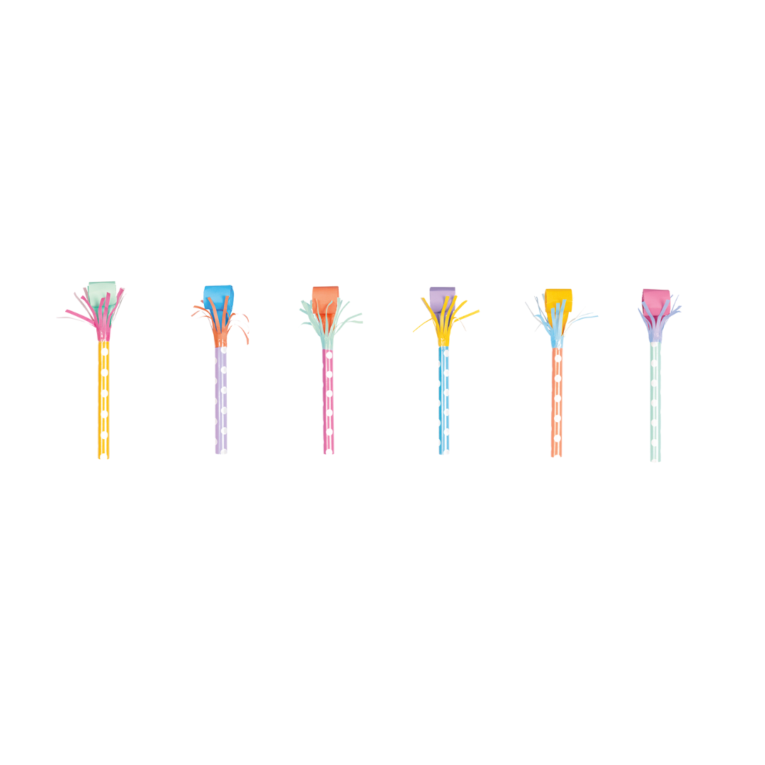 Colorful Long Stem Bright Fringe Blowouts - 6 Ct