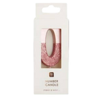 Rose Gold Ombre Glitter 0-9 Number Candles
