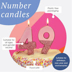 Rose Gold Ombre Glitter 0-9 Number Candles