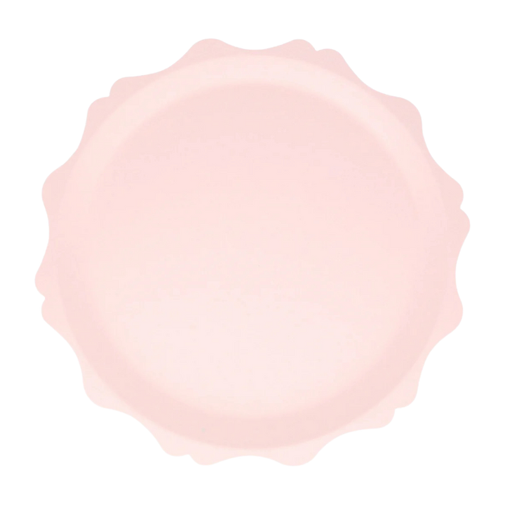 Pink Decorative Edge Compostable Small Appetizer Plates
