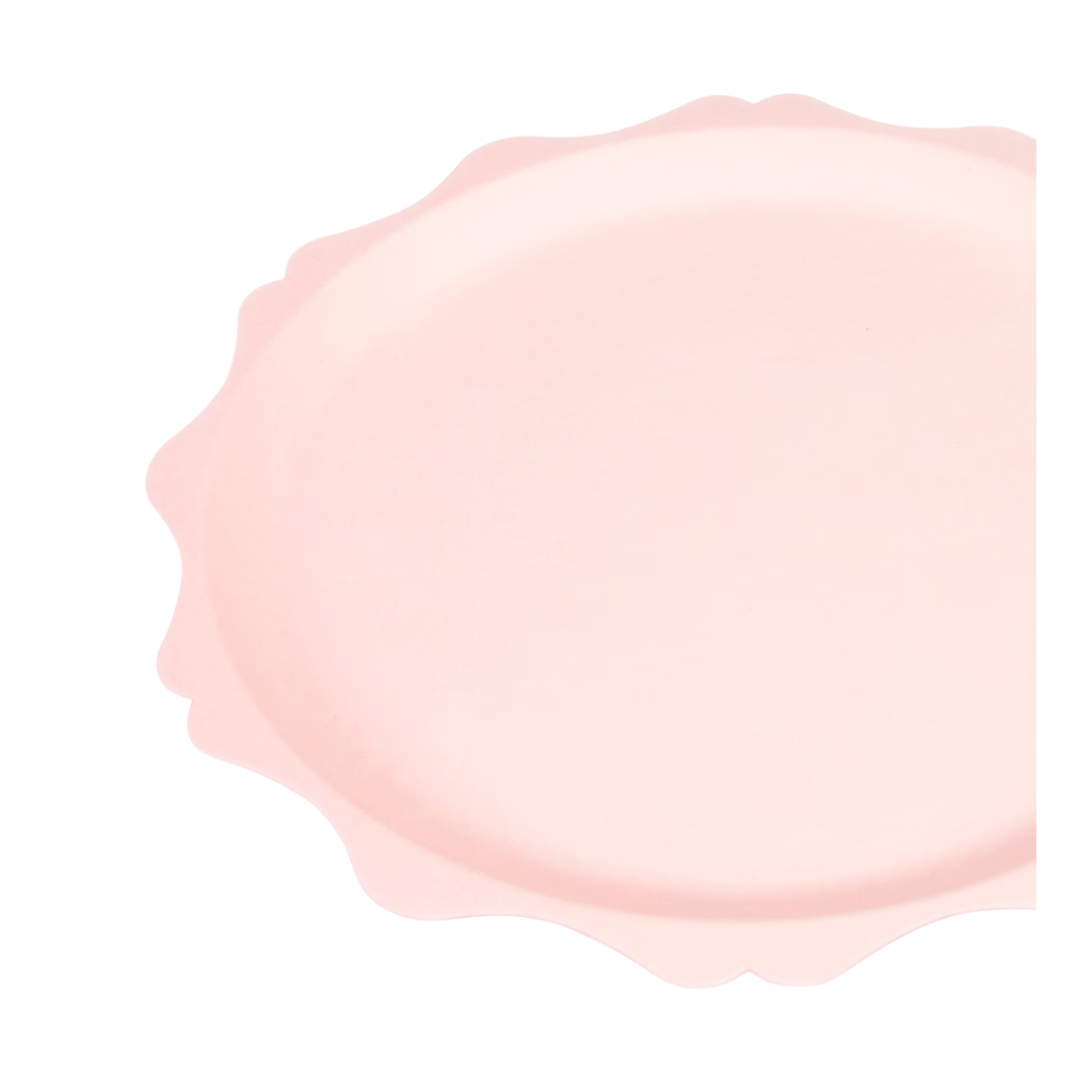 Pink Decorative Edge Compostable Small Appetizer Plates